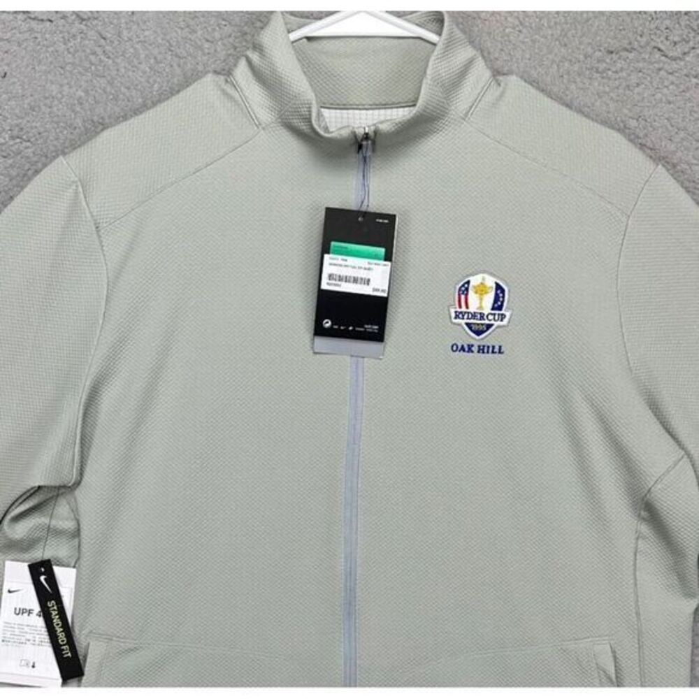 Nike Jacket Womens XL Dri-Fit Grey Ryder Cup Oak Hill Full Zip Lightweight NEW